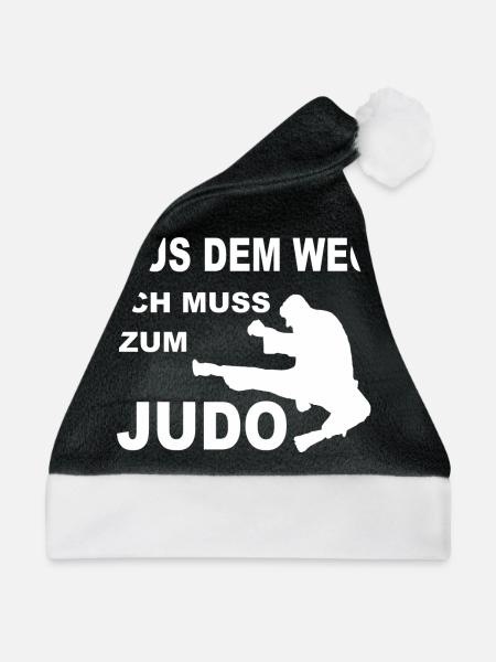 Ich muss zum Judo - Weihnachtsmütze - Schwarz/Weiß
