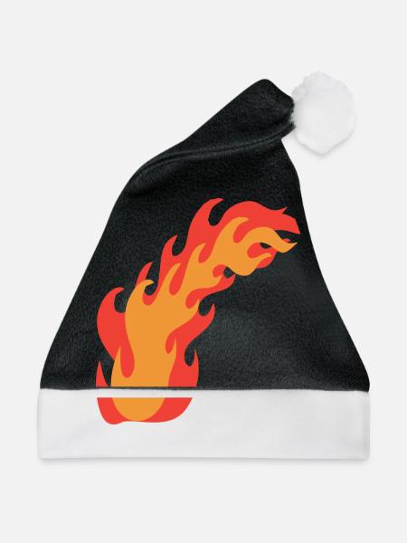 Flammen Feuer - Weihnachtsmütze - Schwarz/Weiß