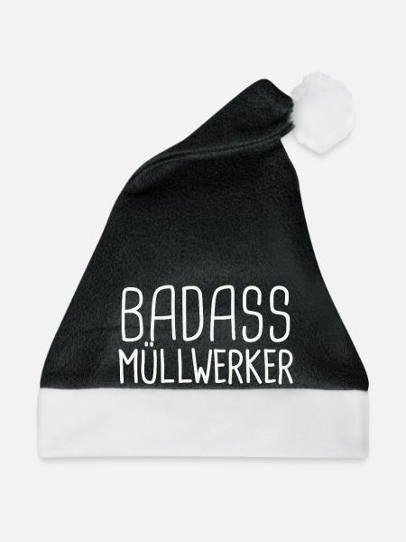Müllwerker Badass - Weihnachtsmütze - Schwarz/Weiß