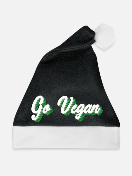 Go Vegan - Weihnachtsmütze - Schwarz/Weiß