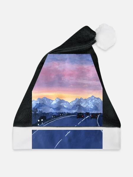 Dämmerung der Straße - Weihnachtsmütze - Schwarz/Weiß