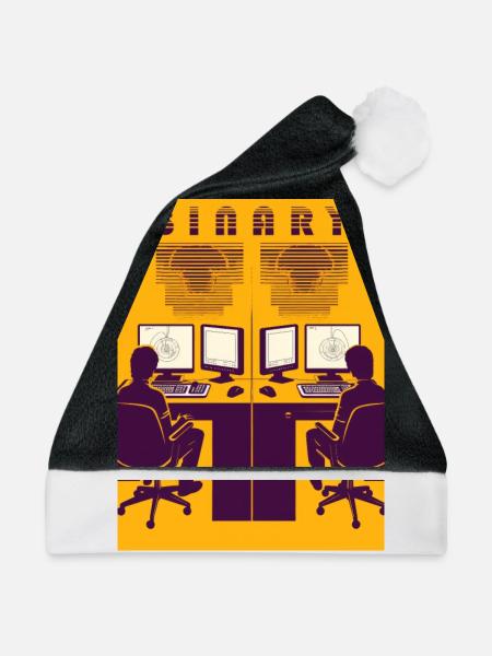 Binary - Weihnachtsmütze - Schwarz/Weiß