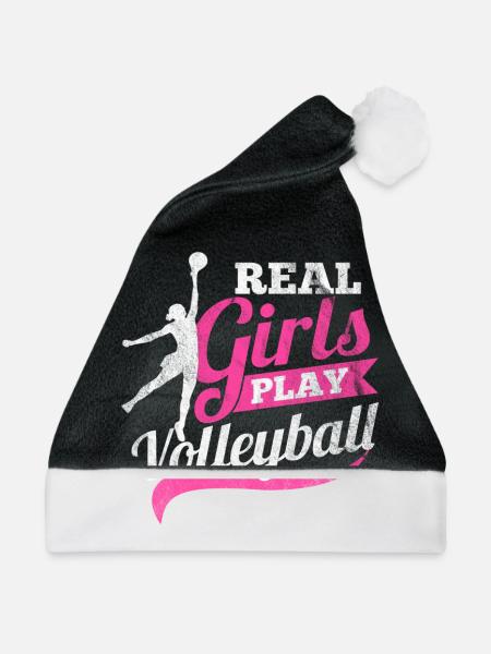Echte Frauen spielen Volleyball - Weihnachtsmütze - Schwarz/Weiß