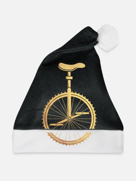 Gold Einrad - Weihnachtsmütze - Schwarz/Weiß