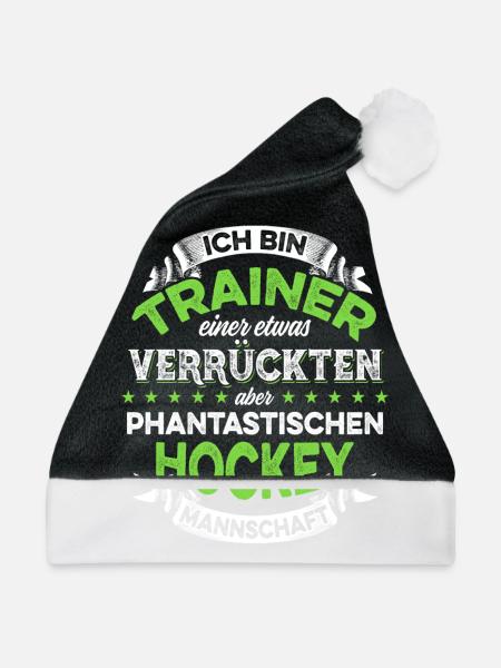 Trainer einer verrückten Hockey Mannschaft - Weihnachtsmütze - Schwarz/Weiß - Vorne