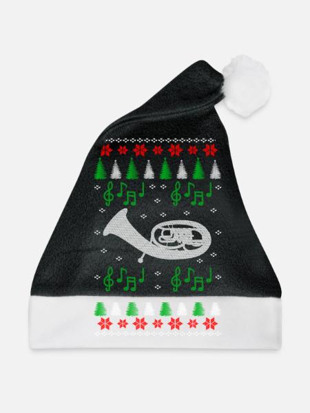 Musikinstrument Bariton Ugly Christmas - Weihnachtsmütze - Schwarz/Weiß - Vorne