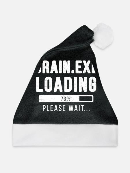 Brain exe loading... please wait! | Brain exe - Weihnachtsmütze - Schwarz/Weiß - Vorne