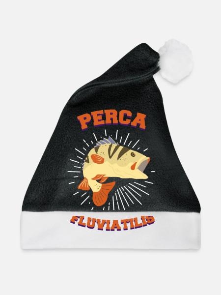 Latein Barsch Angler Geschenk - Weihnachtsmütze - Schwarz/Weiß