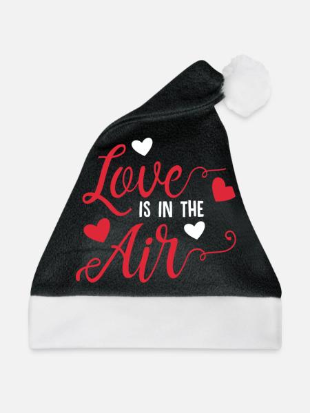 Liebe ist in der Luft - Weihnachtsmütze - Schwarz/Weiß - Vorne