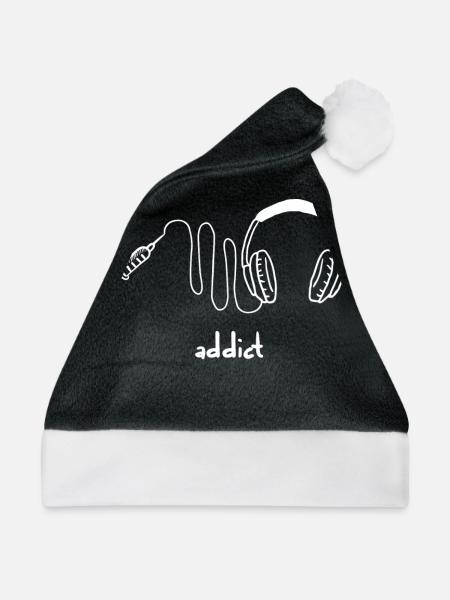 Music addict - Musik - Sound - Geschenk - Weihnachtsmütze - Schwarz/Weiß
