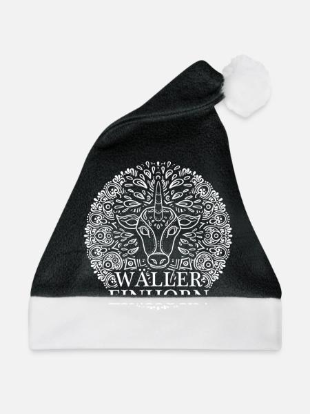 Mundart-Motiv Westerwald Einhorn orientalisch - Weihnachtsmütze - Schwarz/Weiß