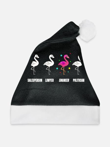 Ingenieurin Geschenk Flamingo Ingenieurswesen - Weihnachtsmütze - Schwarz/Weiß