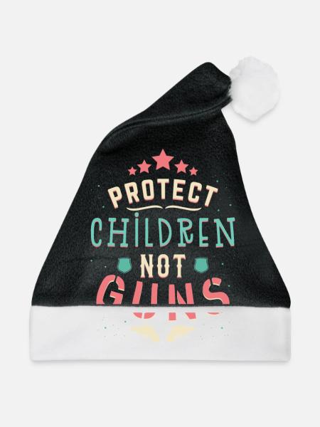 Protect Children Not Guns Gun Shirt - Weihnachtsmütze - Schwarz/Weiß - Vorne