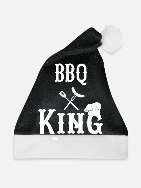 Grillen - Grillmeister - Barbecue - Grillkönig - Weihnachtsmütze - Schwarz/Weiß - Vorne