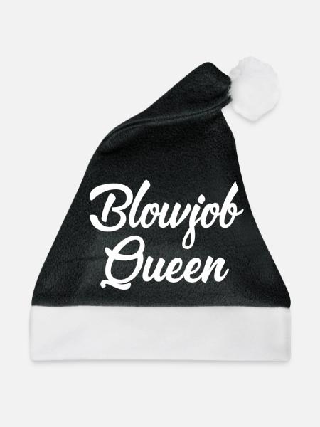 Blowjob Queen white - Weihnachtsmütze - Schwarz/Weiß