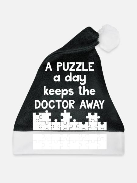 Jigsaw Puzzle - Puzzlen - Puzzle - Geschenk - Weihnachtsmütze - Schwarz/Weiß - Vorne