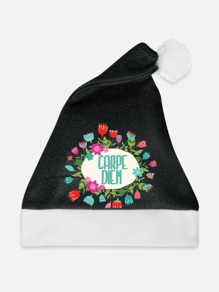 Carpe Diem - Weihnachtsmütze - Schwarz/Weiß