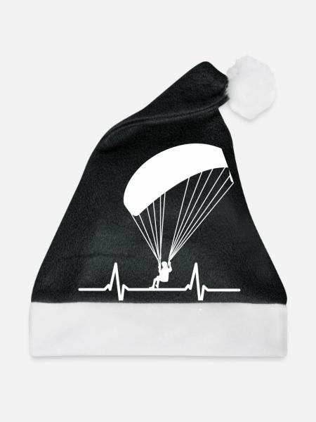 Paragliding - Herzschlag - Gleitschirmfliegen - Weihnachtsmütze - Schwarz/Weiß