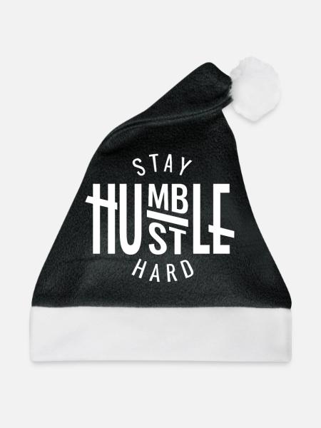 Stay Humble Hustle Hard Entrepreneur - Weihnachtsmütze - Schwarz/Weiß - Vorne