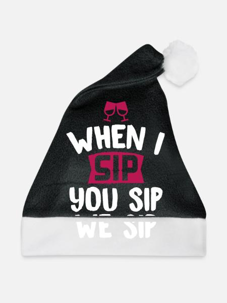 drinking - Weihnachtsmütze - Schwarz/Weiß - Vorne