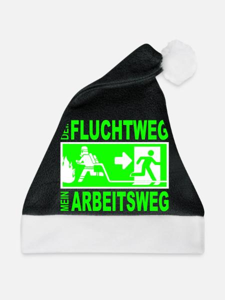 Flucht Feuerwehr Brand Notausgang Feuer Geschenk - Weihnachtsmütze - Schwarz/Weiß