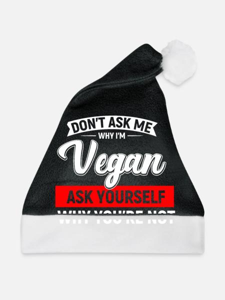 veganer - Weihnachtsmütze - Schwarz/Weiß