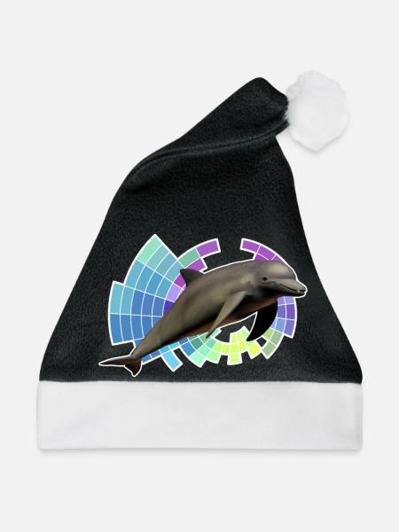 Delfin - Weihnachtsmütze - Schwarz/Weiß - Vorne