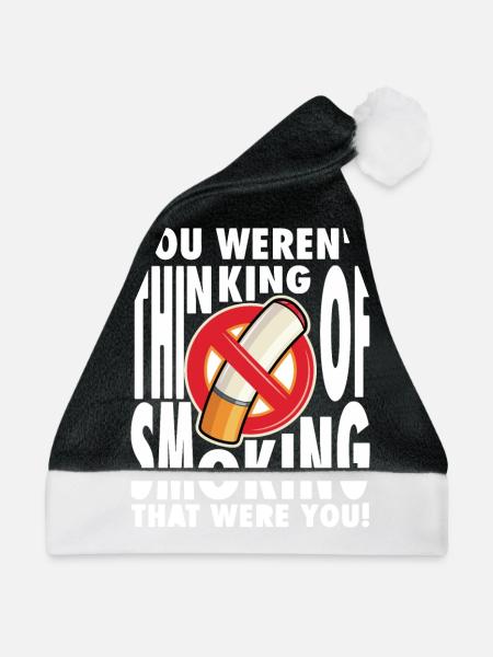 Nicht Rauchen, Nichtraucher uncool, Tabak Shirt - Weihnachtsmütze - Schwarz/Weiß - Vorne