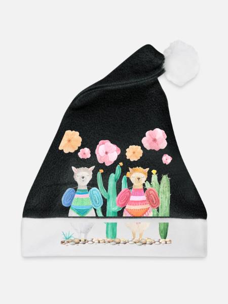 Lama Walk - Weihnachtsmütze - Schwarz/Weiß