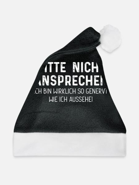 Bitte nicht ansprechen - Weihnachtsmütze - Schwarz/Weiß - Vorne