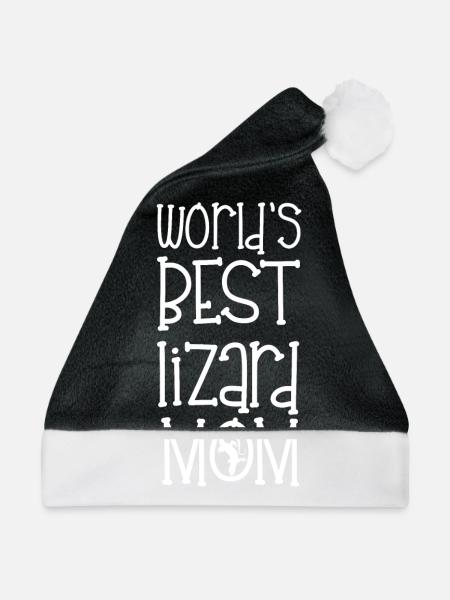 Echse - Echsen - Echsenbesitzer - Mom - Geschenk - Weihnachtsmütze - Schwarz/Weiß - Vorne