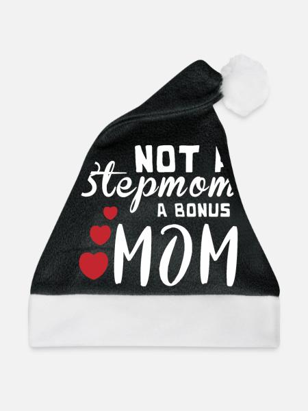 Stepmom Geschenk Stiefmutter Shirt Ziehmutter - Weihnachtsmütze - Schwarz/Weiß