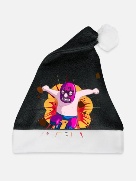 "Wrestler" - Weihnachtsmütze - Schwarz/Weiß - Vorne