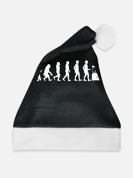 Fisch - Fischhalter - Aquarist - Evolution - Weihnachtsmütze - Schwarz/Weiß