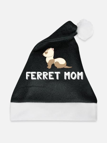 Frettchenfreund - Frettchen - Frettchenmom - Weihnachtsmütze - Schwarz/Weiß