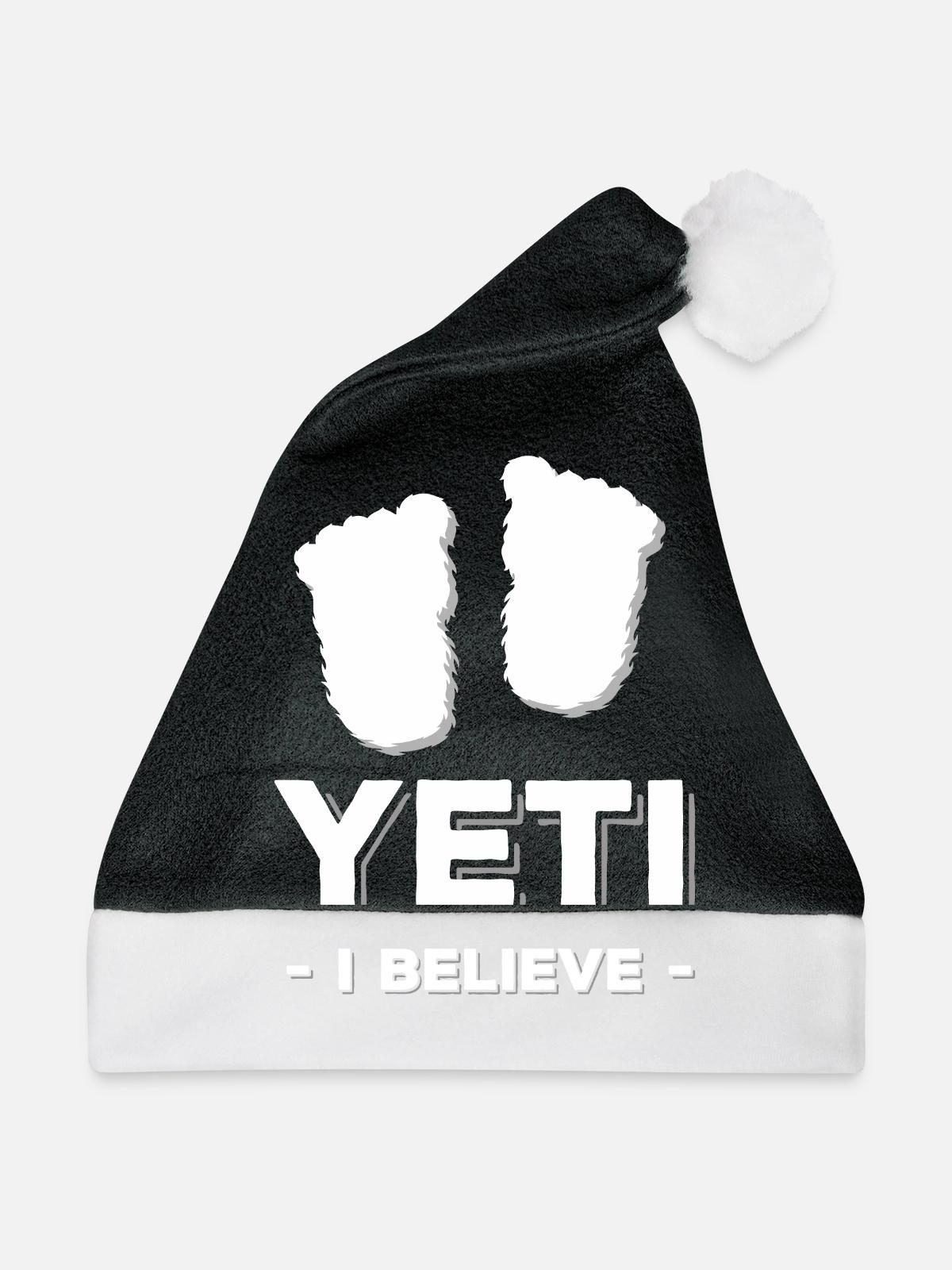 yeti - Weihnachtsmütze - Schwarz/Weiß - Vorne