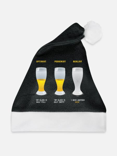 Gläser Bier - Weihnachtsmütze - Schwarz/Weiß