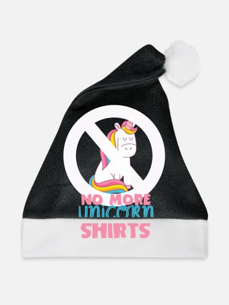 Keine weiteren Einhorn Shirts - Weihnachtsmütze - Schwarz/Weiß - Vorne