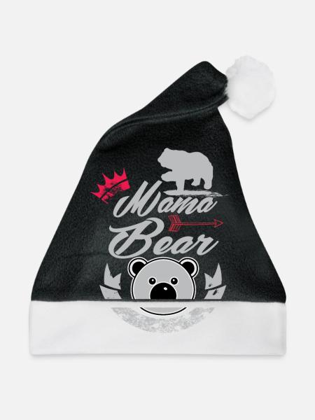 Mama Bear - Weihnachtsmütze - Schwarz/Weiß