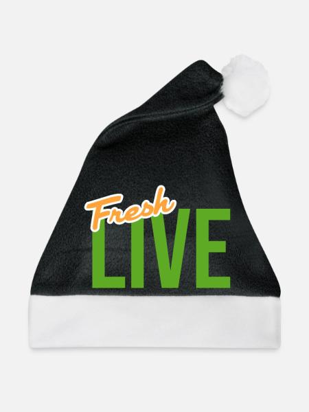 Fresh live - Weihnachtsmütze - Schwarz/Weiß