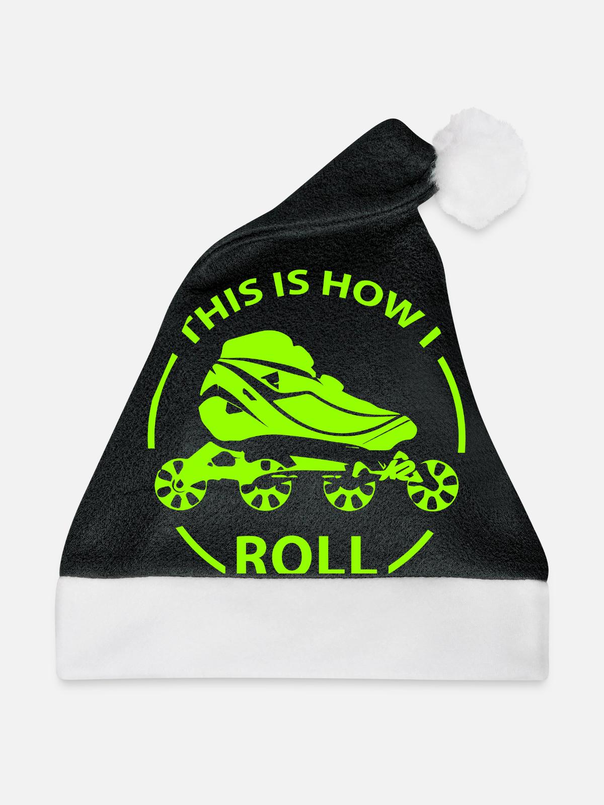 Inline Skating - Weihnachtsmütze - Schwarz/Weiß - Vorne