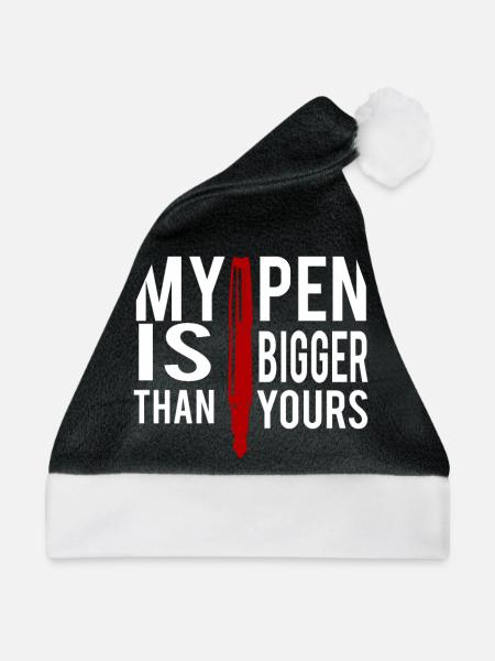 Mein Stift ist größer als Ihr - Weihnachtsmütze - Schwarz/Weiß - Vorne