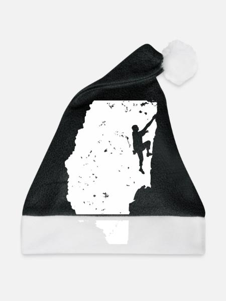 Bouldern & Freiklettern T-Shirt & Geschenkidee - Weihnachtsmütze - Schwarz/Weiß