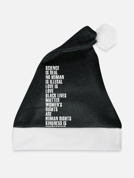 Menschenrechte Unterdrückung Rassismus Homo - Weihnachtsmütze - Schwarz/Weiß - Vorne
