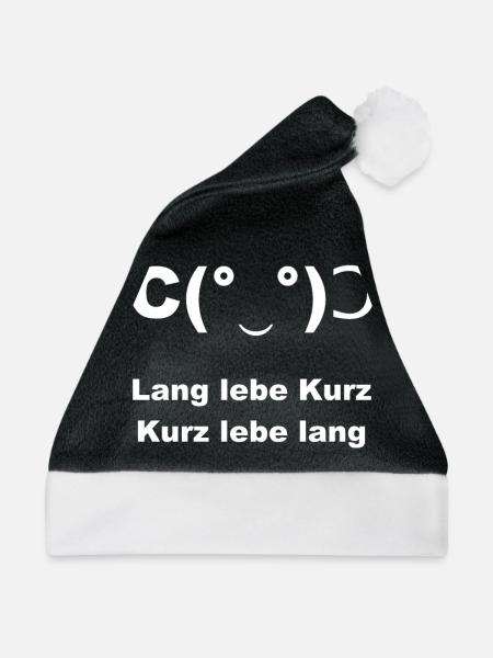 lang lebe kurz kurz lebe lang gesicht weiß - Weihnachtsmütze - Schwarz/Weiß - Vorne