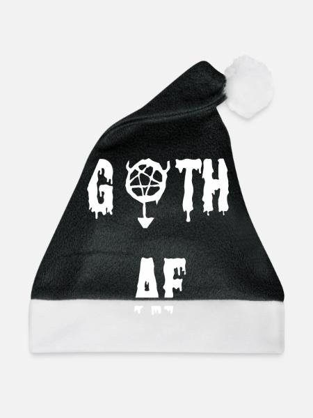 Goth as fu** - Geschenk für Gothics Grufties - Weihnachtsmütze - Schwarz/Weiß - Vorne