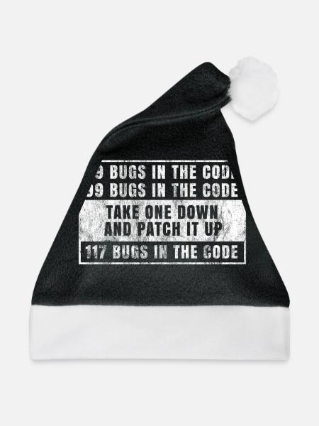 Programmierer Shirt Programmieren Sprüche Nerd - Weihnachtsmütze - Schwarz/Weiß - Vorne