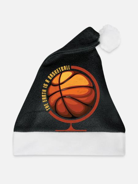 Basketball Globus Erde Streetball Rebound Dunking - Weihnachtsmütze - Schwarz/Weiß - Vorne