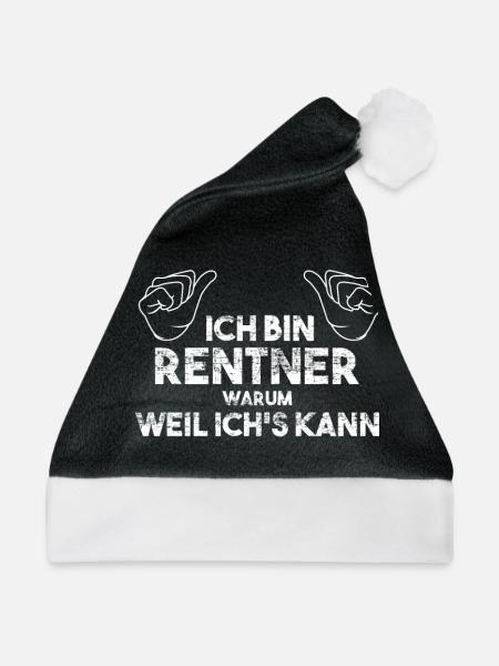 ICH BIN RENTNER WARUM WEIL ICH DAS KANN - Weihnachtsmütze - Schwarz/Weiß - Vorne