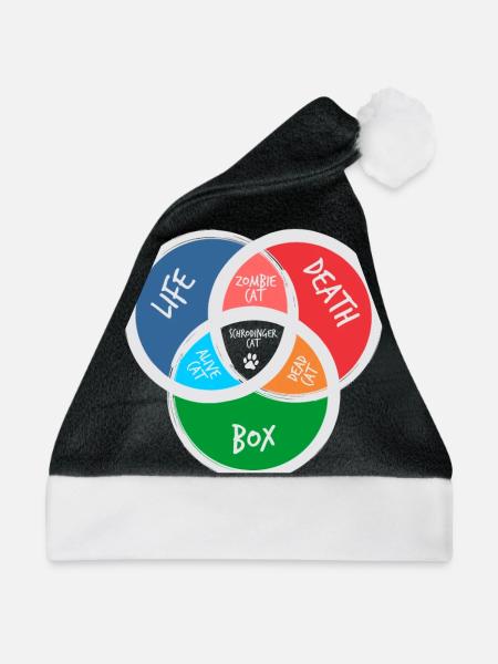 Schrödingers Katze lustiges Big Bang Geschenk - Weihnachtsmütze - Schwarz/Weiß